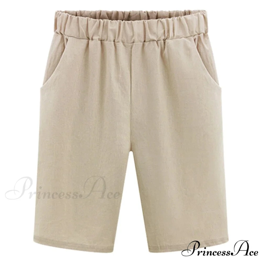 Plus Size Elastic Waist Casual Harem Shorts