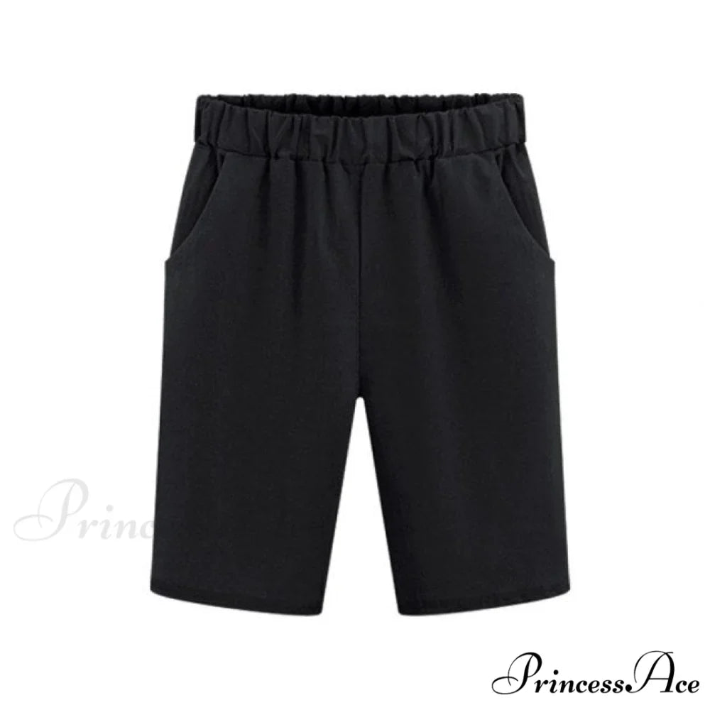 Plus Size Elastic Waist Casual Harem Shorts