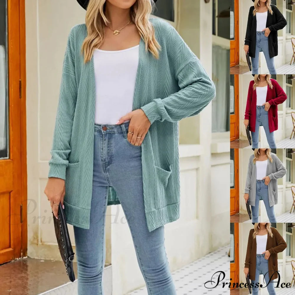 Plus Size Open Front Chunky Knit Cardigan