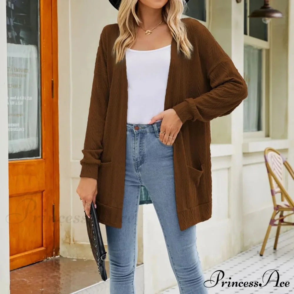 Plus Size Open Front Chunky Knit Cardigan