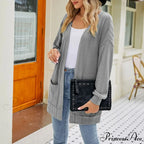 Plus Size Open Front Chunky Knit Cardigan