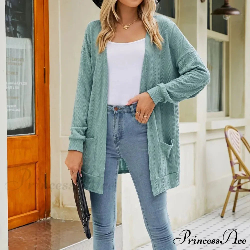 Plus Size Open Front Chunky Knit Cardigan