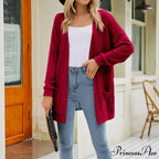 Plus Size Open Front Chunky Knit Cardigan