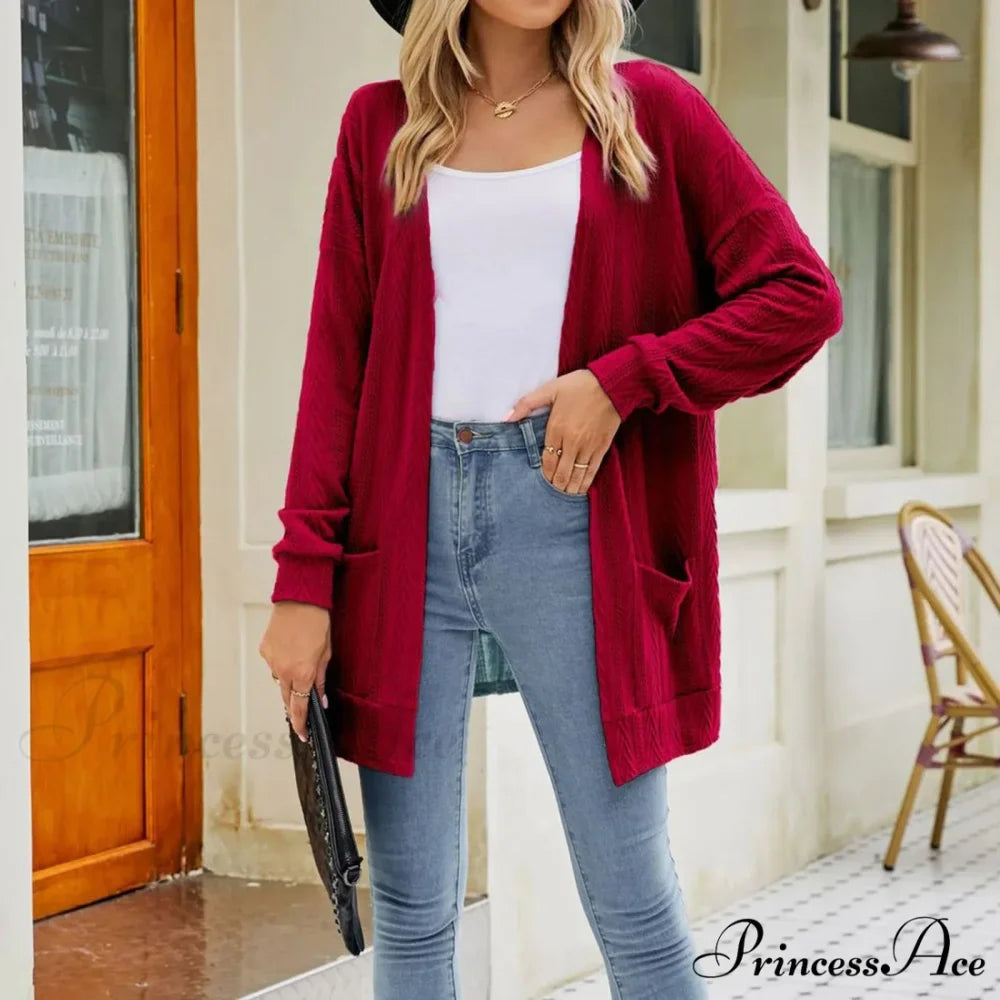 Plus Size Open Front Chunky Knit Cardigan