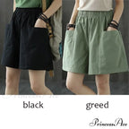Plus Size Pocket Elastic High Waist Shorts