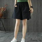 Plus Size Pocket Elastic High Waist Shorts