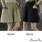 Plus Size Pocket Elastic High Waist Shorts