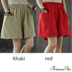 Plus Size Pocket Elastic High Waist Shorts