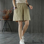 Plus Size Pocket Elastic High Waist Shorts