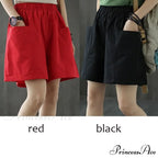Plus Size Pocket Elastic High Waist Shorts