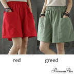 Plus Size Pocket Elastic High Waist Shorts
