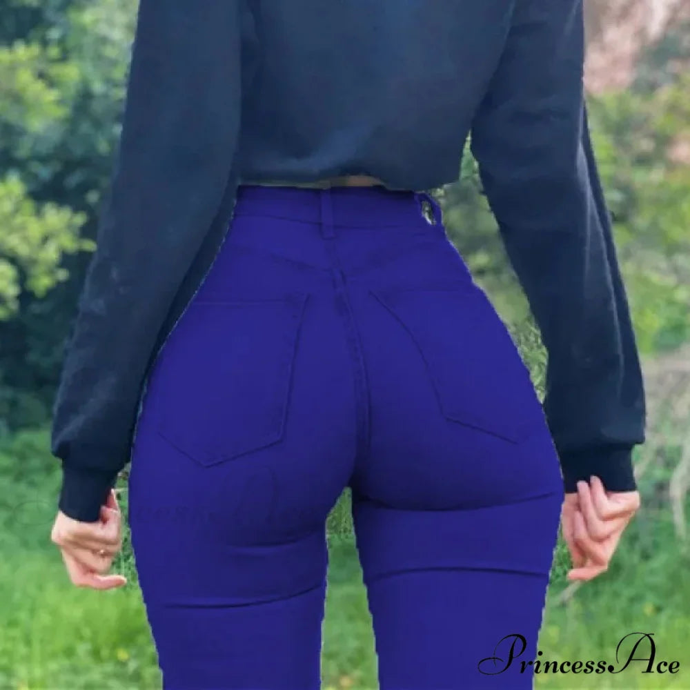 Plus Size Skinny Women's Stretch High Waisted Sexy Pencil Fashion Streetwears Elastici Slim Casual Denim Jean