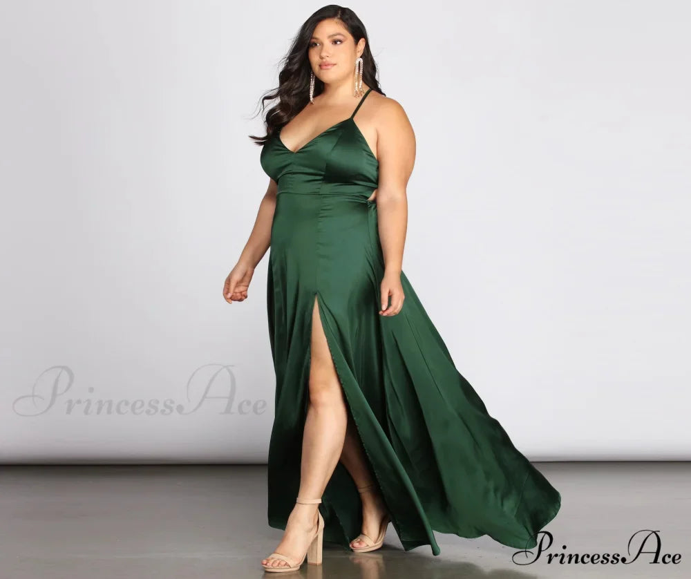 Plus Vera Satin Charming Lace Up Formal Dress