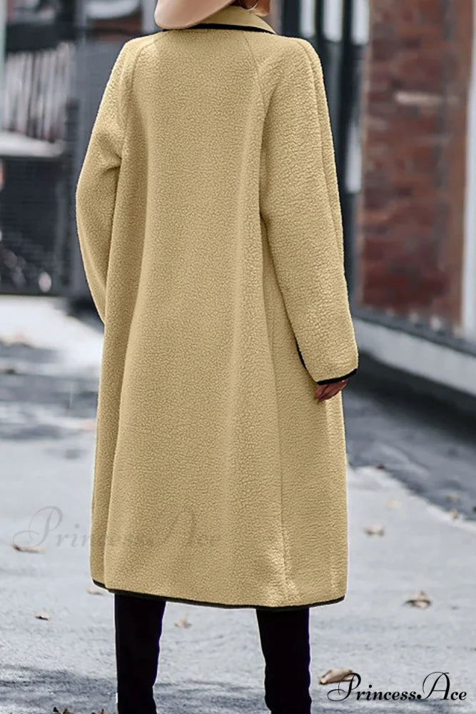 Plush Cardigan with Lapel Pocket