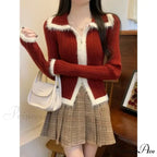 Plush Knitted Slim-fit Zipper Cardigan