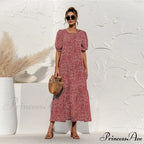 Polka Dot Plaid Print Robe Maxi Dress