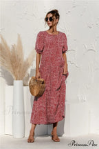 Polka Dot Plaid Print Robe Maxi Dress