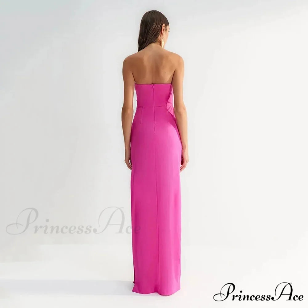 Polka Dot Tube Top Evening Party Dress