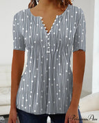 Polka Dot V-Neck T-Shirt