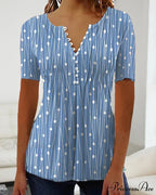 Polka Dot V-Neck T-Shirt