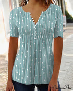 Polka Dot V-Neck T-Shirt