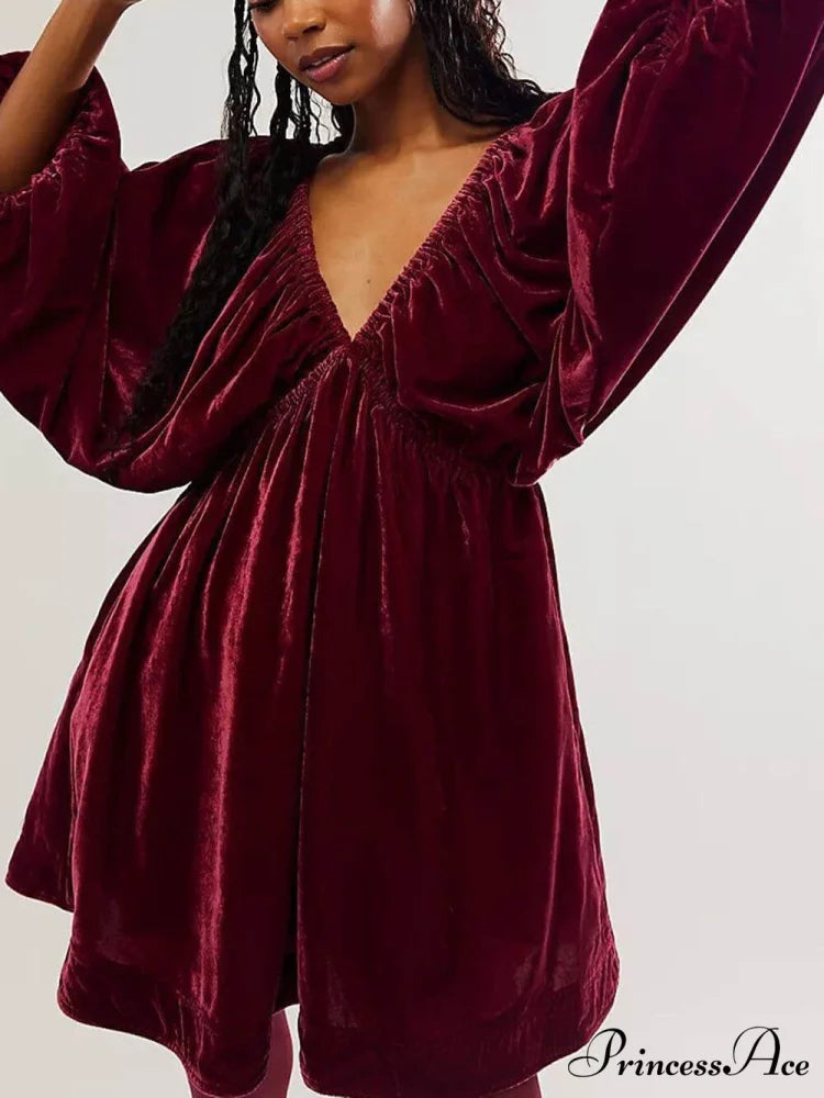 Portia Velvet Stylish Mini Dress