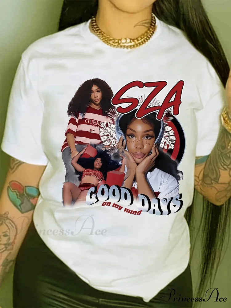 Portrait & Casual Spring & Summer Women's Clothing Short Sleeve Crew Neck T-shirt