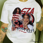 Portrait & Casual Spring & Summer Women's Clothing Short Sleeve Crew Neck T-shirt