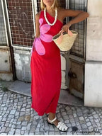 Positioned Floral Print Charming Off-Shoulder Midi Dress