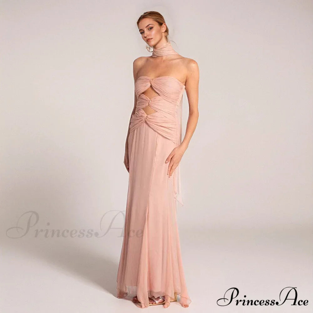 Premature Autumn Fish Tail Hollow Chiffon Prom Dress