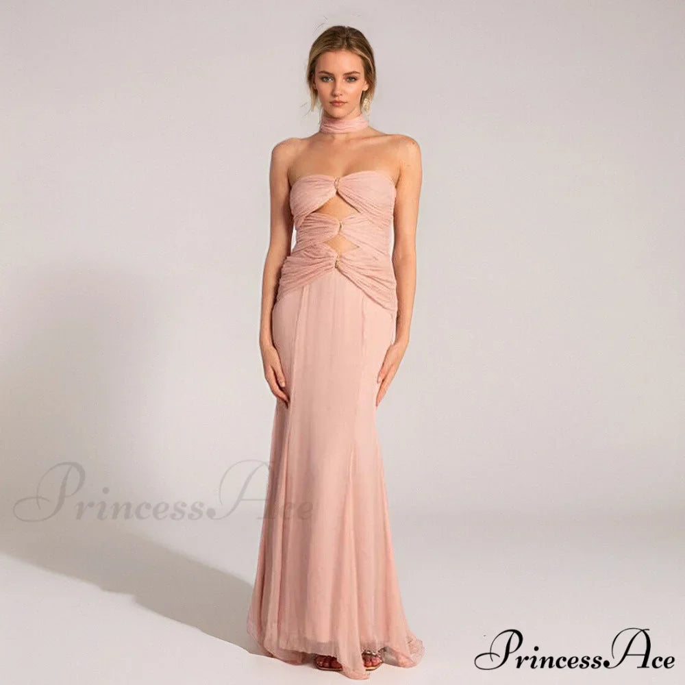 Premature Autumn Fish Tail Hollow Chiffon Prom Dress