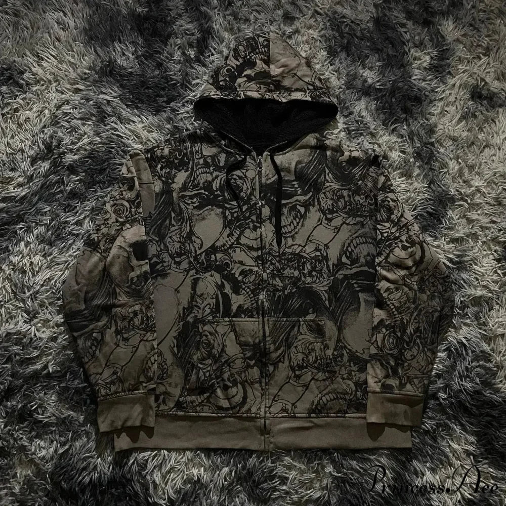 Premium Gothic Skeleton Design Hoodie