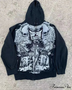 Premium Gothic Skeleton Design Hoodie