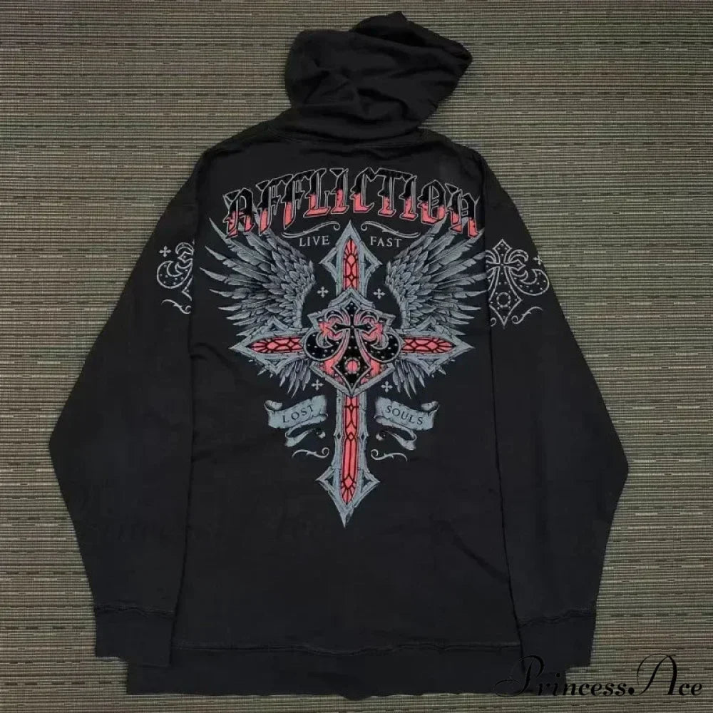 Premium Gothic Skeleton Design Hoodie