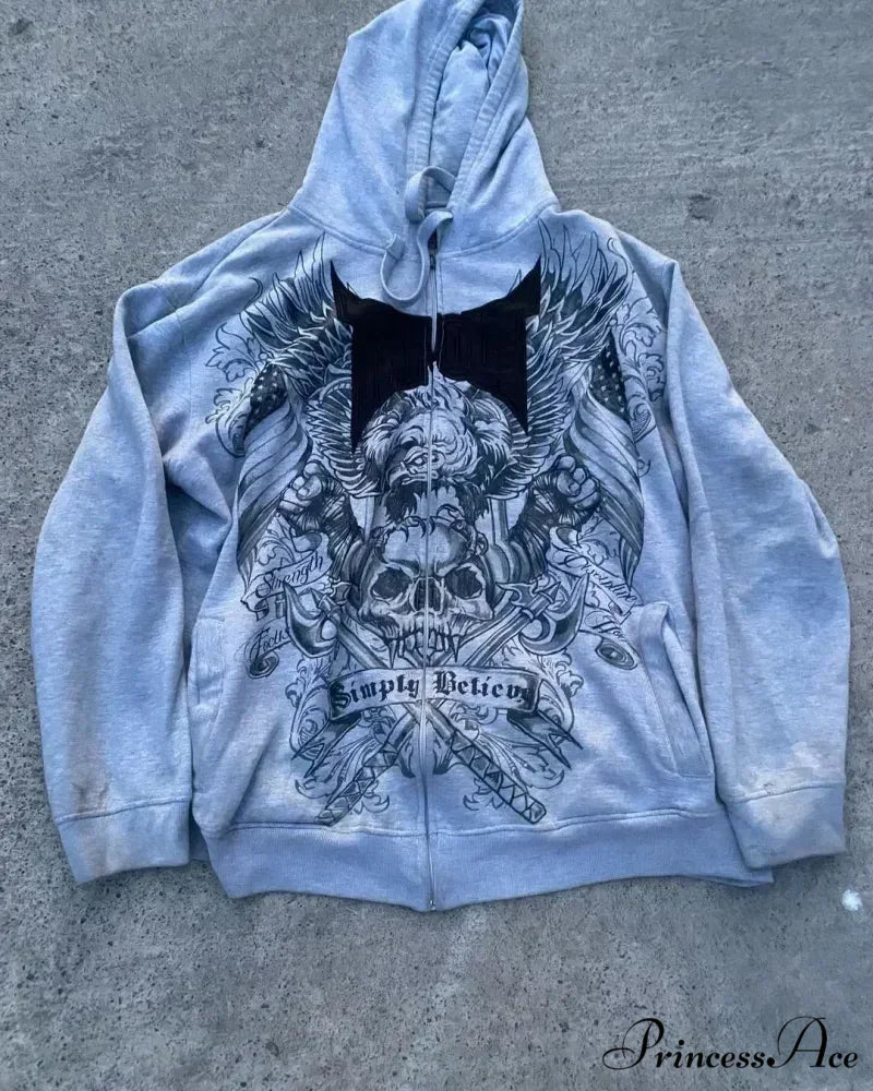 Premium Gothic Skeleton Design Hoodie