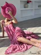 Pretty Flower Decor A-Line Graceful Layered Loose Maxi Dress