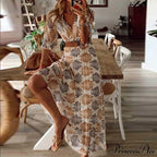 Print A-Line Boho Dress