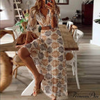 Print A-Line Boho Dress