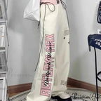 Print Correspondence Informal Straight Trousers