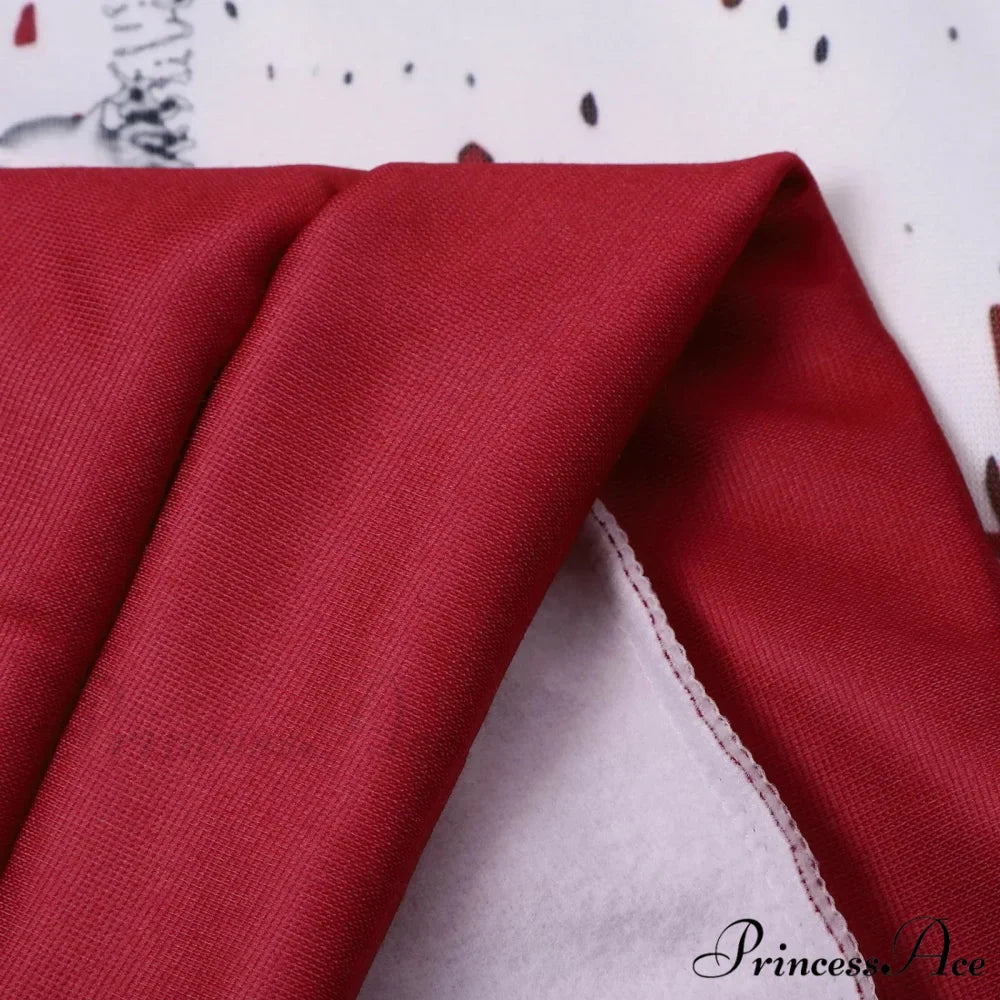 Print Crew Neck Soft Long Sleeve Casual Loose Y2K Winter Christmas Hoodie