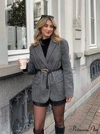 Print Cuff Buttons Suit CoatModified Title: Print Sleeve Fasteners Garment Jacket