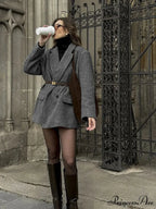 Print Cuff Buttons Suit CoatModified Title: Print Sleeve Fasteners Garment Jacket