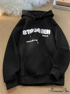 Print Fall Y2K Pocket Hoodie