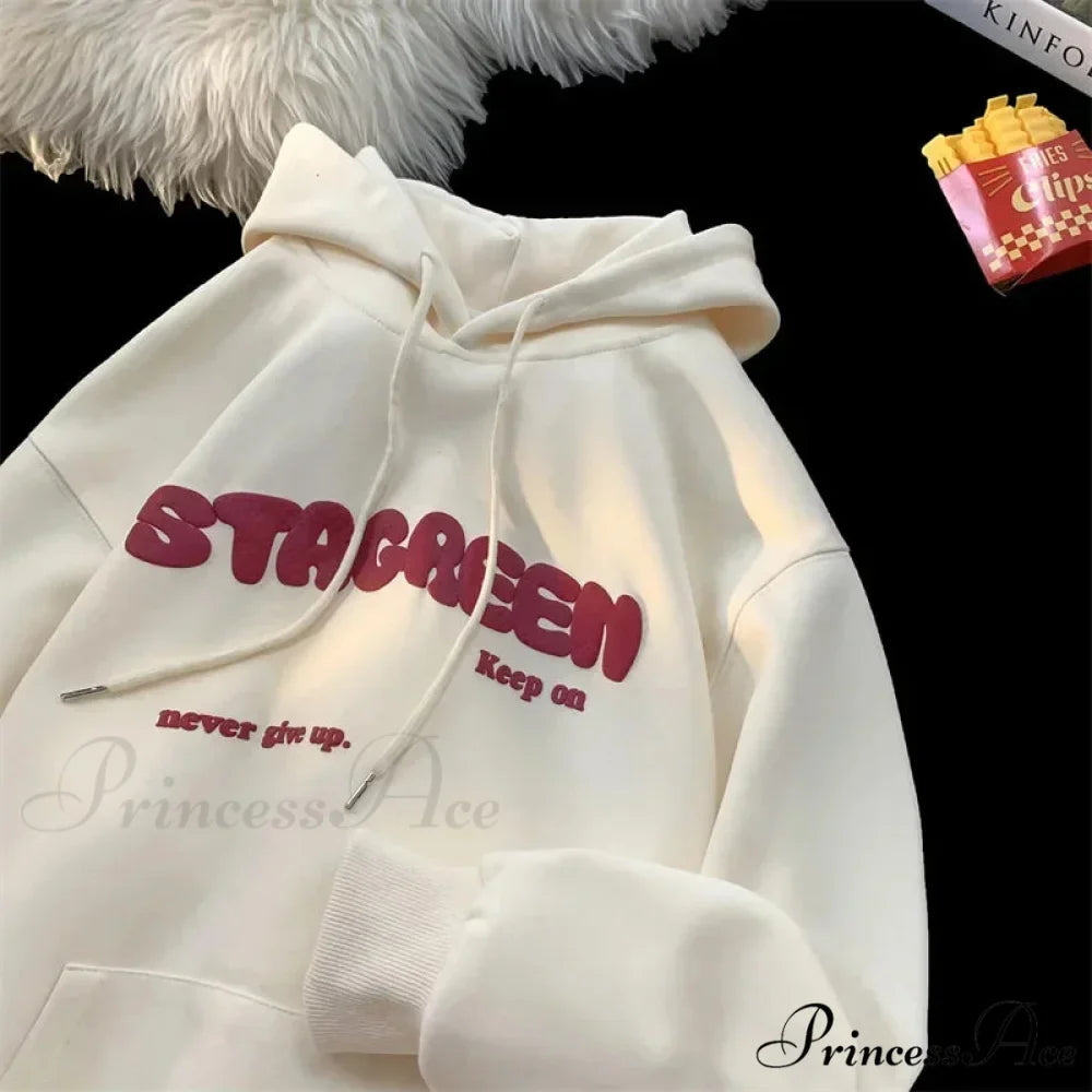 Print Fall Y2K Pocket Hoodie