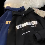 Print Fall Y2K Pocket Hoodie