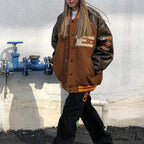 Print Loose Baseball Casual Sleeve Sports Coat