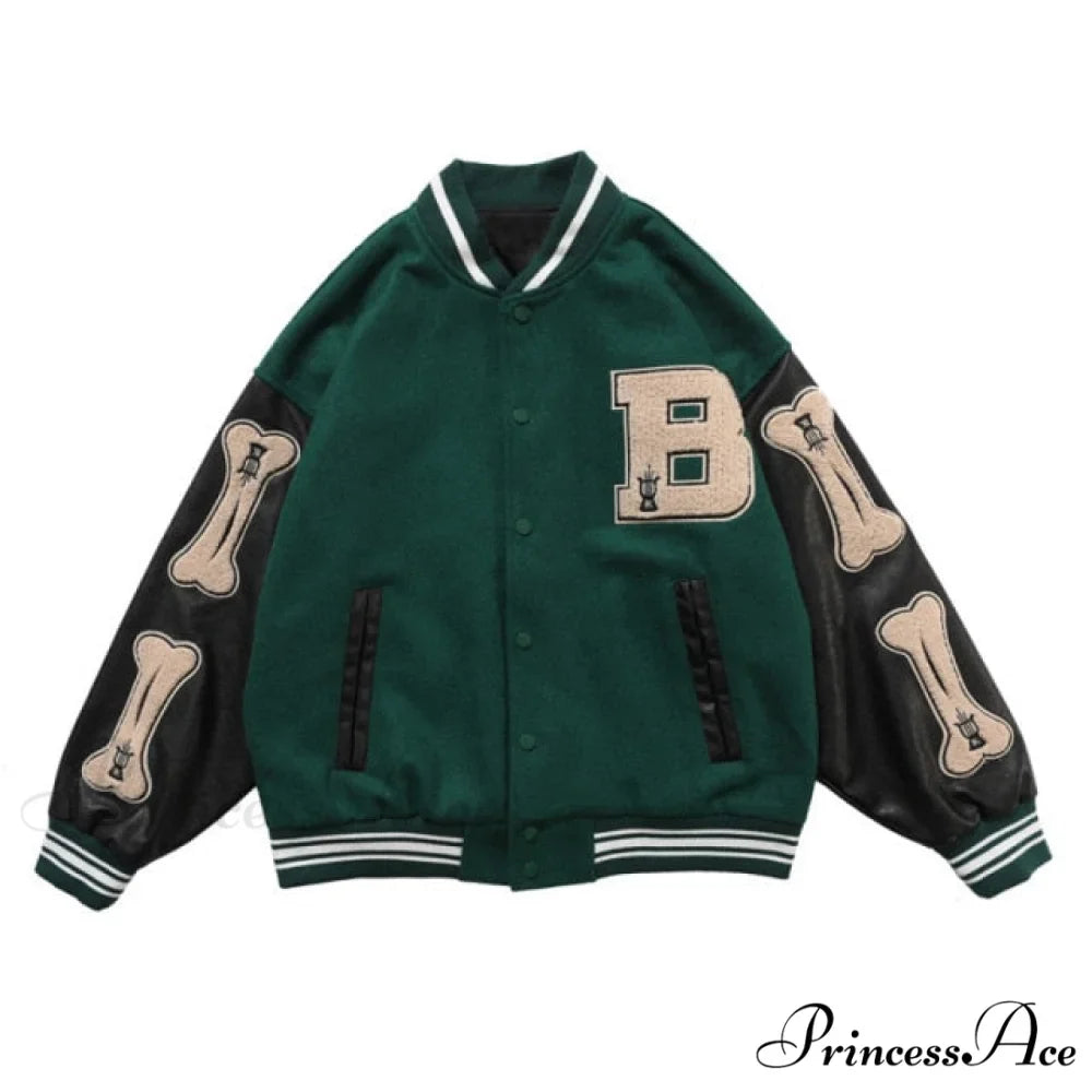 Print Loose Baseball Casual Sleeve Sports Coat