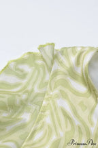 Print Ruffle Irregular Hem Dress with One Shoulder