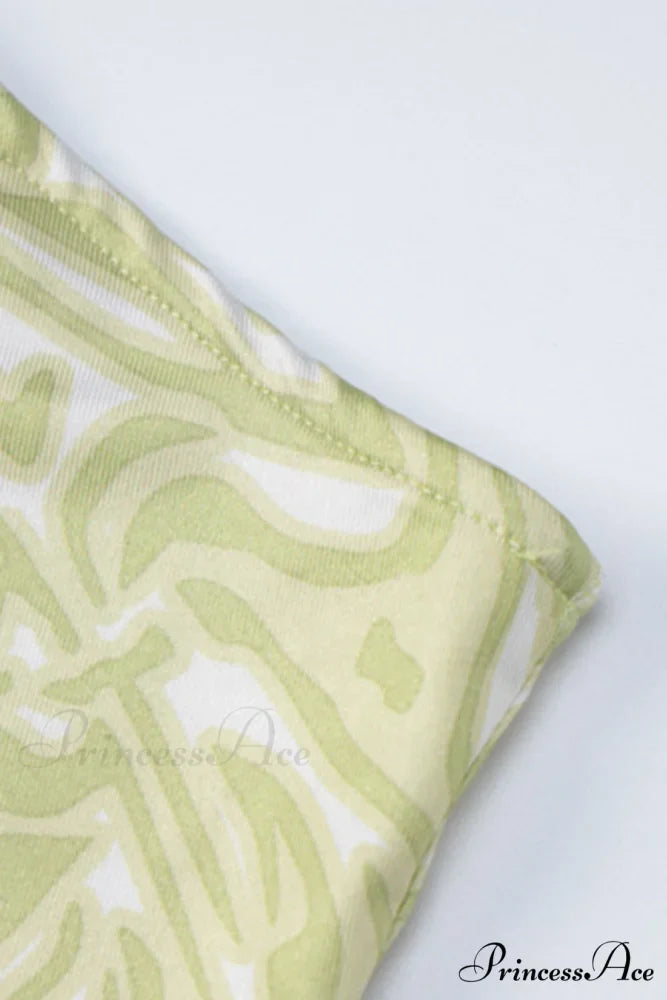 Print Ruffle Irregular Hem Dress with One Shoulder