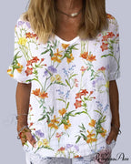 print with Flowered tee short sleeves